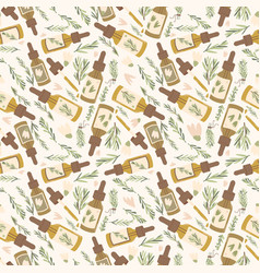 Essential Oil Seamless Pattern Amber Glass