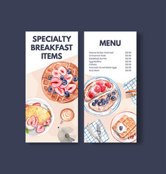 Menu Template With Specialty Breakfast