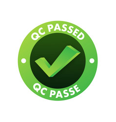 Qc Passed Pass Quality Sign Label Stock