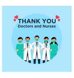 Flat Design Thank You Doctor And Nurses