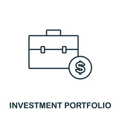 Investment Portfolio Line Icon Monochrome Simple