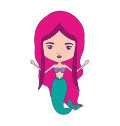 Mermaid With Magenta Hair And Purple Contour