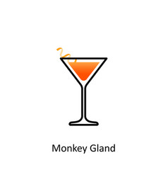 Monkey Gland Cocktail Icon In Flat Style