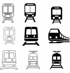 Train Icon Set Glyph Style