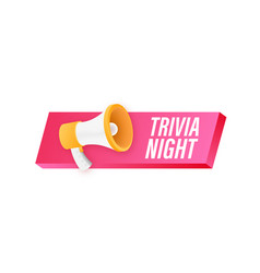 Megaphone Label With Trivia Night