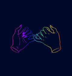 Pinky Promise Rainbow Outline Of A Pair Of Hands