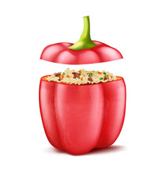 Stuffed Bell Pepper With Rice And Mince