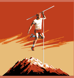 Athlete On The Top Of Mountain