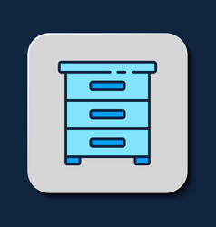 Filled Outline Drawer With Documents Icon Isolated