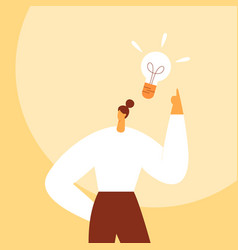 Light Bulb Over Woman Head Business Concept