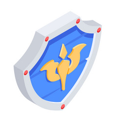 Mystic Shield Icon In Isometric Style