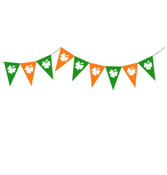 St Patrick Day Green Bunting Pennants With Clover