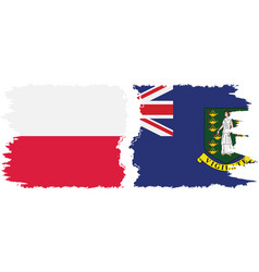 British Virgin Islands And Poland Grunge Flags