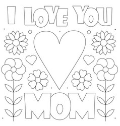 I Love You Mom Coloring Page