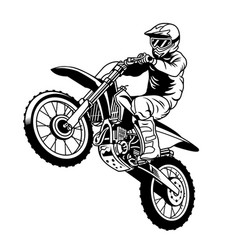 Jumping racer riding motocross Royalty Free Vector Image