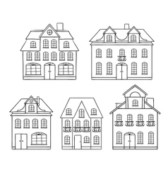 Old hand drawing houses isolated Royalty Free Vector Image