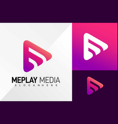 Letter M Play Music Media Logo Design