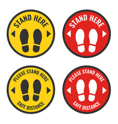 Stand Here And Keep The Distance Icon Set