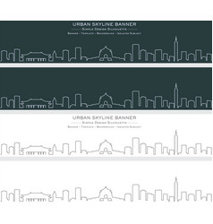 Taipei Single Line Skyline Banner