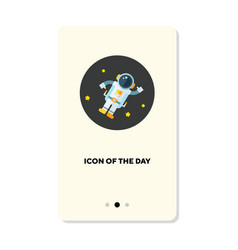 Weightless Astronaut In Space Flat Icon