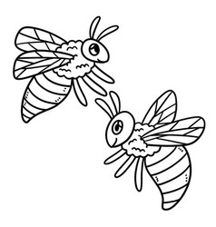 Baby Bee Isolated Coloring Page For Kids