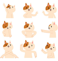 Cat That Guides You Pointing Your Finger Set