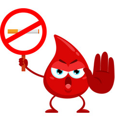 Angry Red Blood Drop Cartoon Character