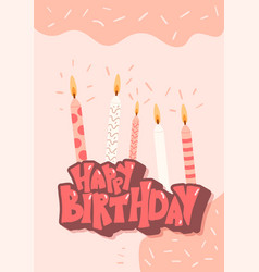 Happy Birthday Greeting Card With Hand Drawn