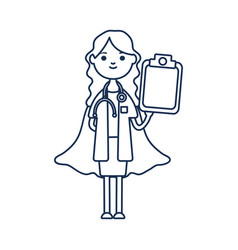 Hero Doctor Woman Holding A Clipboard Icon Line