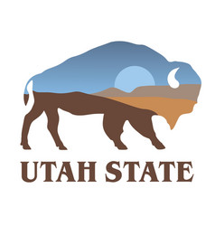 Utah State With White Background