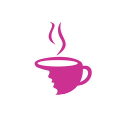 Coffee Cup With Women Face Logo