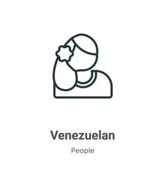 Venezuelan Outline Icon Thin Line Black