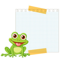 A Happy Frog On Notepad Background