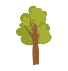 Cartoon Green Tree With Thick Brown Trunk