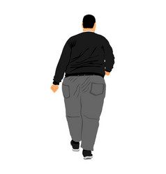 Fat Man Walking Health Care Activity Overweight