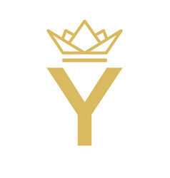 Initial Letter Y Crown Logo For Beauty