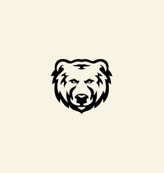 Line Art Bear Face Logo