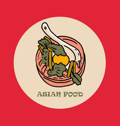 Panasian Food Banner Hand Drawn Asian Food