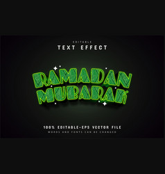 Ramadan Mubarak Green Text Effect