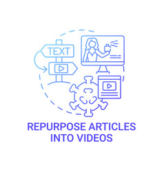 Repurpose Articles Into Videos Concept Icon