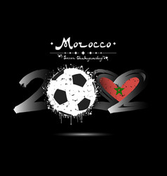 2022 Soccer Ball Heart With Flag Of Morocco