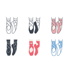 Ballet Shoes Icon Collection With Different