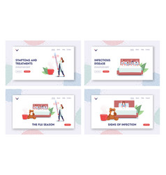 Flu Season Landing Page Template Set Family Sit