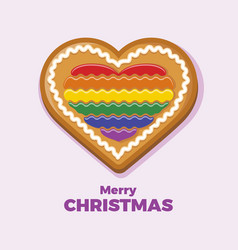 Lgbtq Christmas Gingerbread Heart Icon