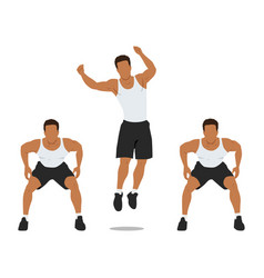 Man Doing Side To Jump Squat Exercise