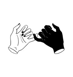 Pinky Promise Black Hand Silhouette With White