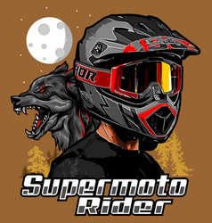 Supermoto Rider Wolf Background Template