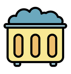 Waste Basket Icon Color Outline