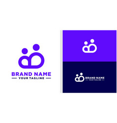 Cloud Logo People Negative Space Editable