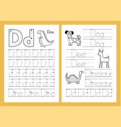 Letter D Tracing Practice Worksheet Set Learning